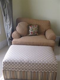 Over sized chair and ottoman - ottoman opens for storage.