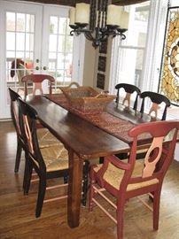 6' foot table- 42" wide, 29" high farm table (no leaves)