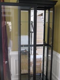 China cabinet - mirrored back,  sliding glass door with lock