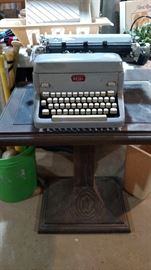 Vintage typewriter and table