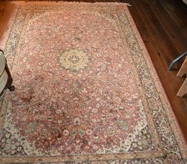Lot 10: Lot of 2 Oriental style rugs:  includes rust and beige Persian style rug (4' x 7') and matching runner (87"l x 26"w)
