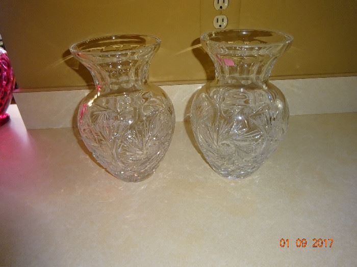 A set of crystal vases