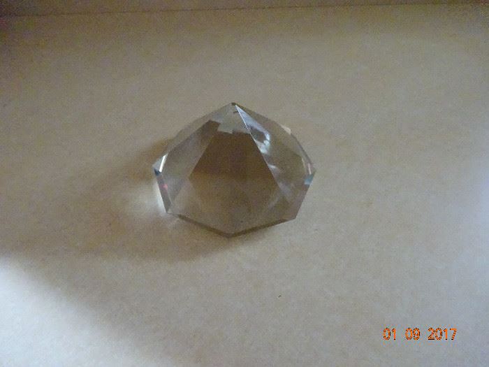 Glass diamond paperweight 