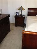 Dresser Mirror Two Night Stands Queen Sleigh Bed, Adorable Dog Lamp