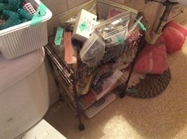 Bathroom - vintage stuff including vintage gail curlers!