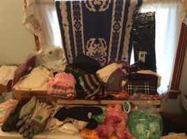 Hats, houseshoes, socks, gloves, lingerie items and curtains on window are also for sale in all rooms.