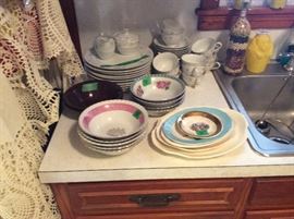 Kitchen - set of English Garden China & misc other dishes