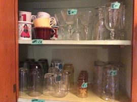 Sets of glasses, cups, misc other glasses