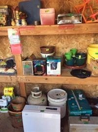 Storage Building 2 - gardening items, butane tank, flower pots, fishing items