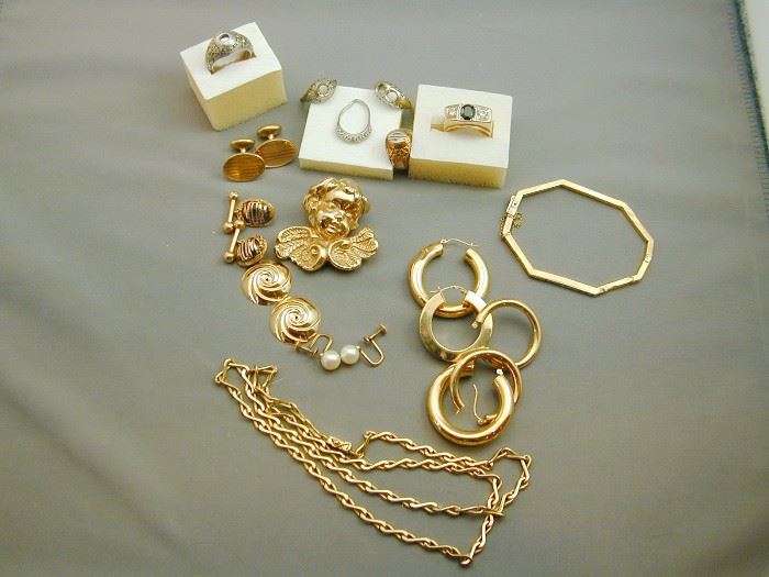 Assorted 14k & 18k gold jewelry