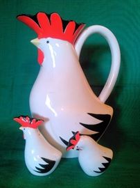 Fitz and Floyd Chicken Pitcher, Salt, Pepper, Japan