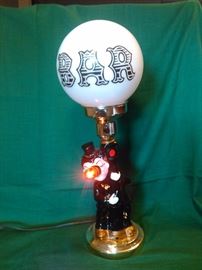Vintage Hobo Bar Lamp, Glass Globe -- Works!