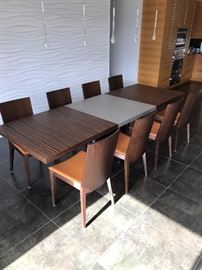 Bo Concept Milano Dining Room Table with 8 Caligaris Class Chairs
