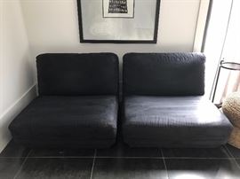 2 Natuzzi Black Micro-fiber chairs (Scan Design)