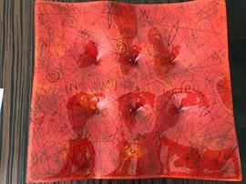 Signed and Numbered Handmade Glass Decorative Plate