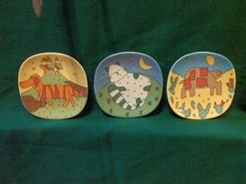 Arabia Finland Wall Plates. Dog, Cat and Turtle.