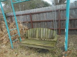 Cedar swing and metal frame