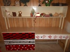 Desk/chest/shelf combo...great storage and work area