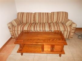 Vintage hide a bed and coffee table