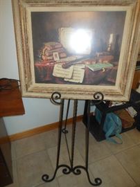 Framed print & easel