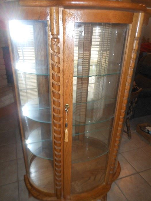 Reproduction bow front curio