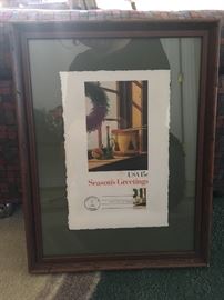 Timberlake stamp matted and framed.