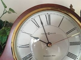 Close up of Howard Miller Mantle clock.