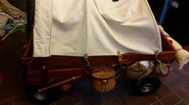 Wagon, an actual covered wagon, wagon.