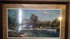 Tripp Harrison 30 x 46 Numbered Print in frame "Island Hideaway"