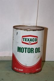 Old Metal Texaco Oil Can Full!