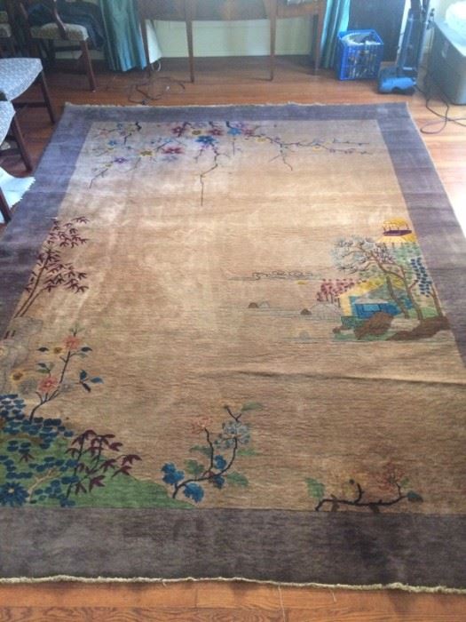 fabulous chinese pictorial art deco rug 9 feet x 12 feet