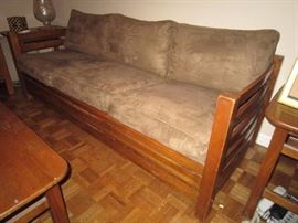 Davis Cabinet sleeper sofa, chair, four tables for the Jack Daniels series.