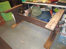 Large trestle table- still looking for these wedges too.  The top is pictured separately.  It was too heavy for us to lift. 