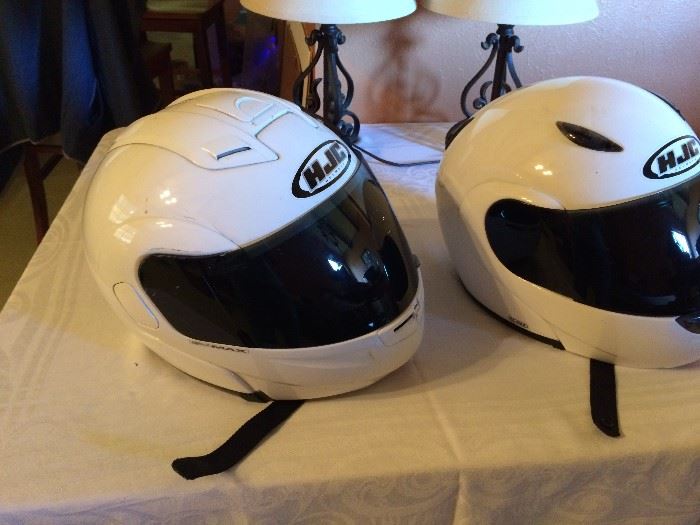 HJC Motorcycle Helmets with flip up face mask and headsets