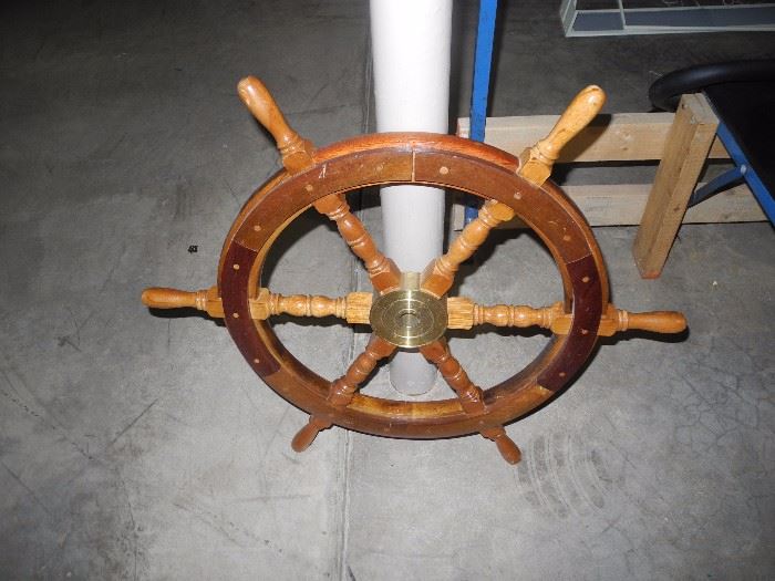 Antique ship's wheel