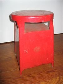 Vintage stool with door. Possibly shoeshine stool.