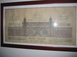 Print of Ellis Island's main building
