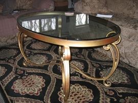 Coffee table with glass top