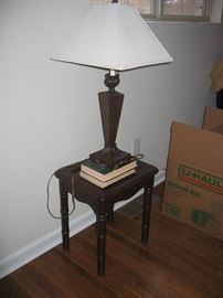 Small side table and lamp