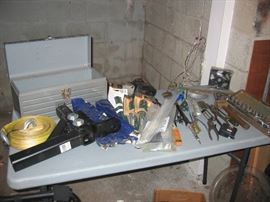 Tools, trailer hitch, tool box, and more