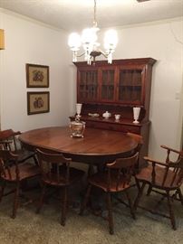 Dining table & chairs & hutch