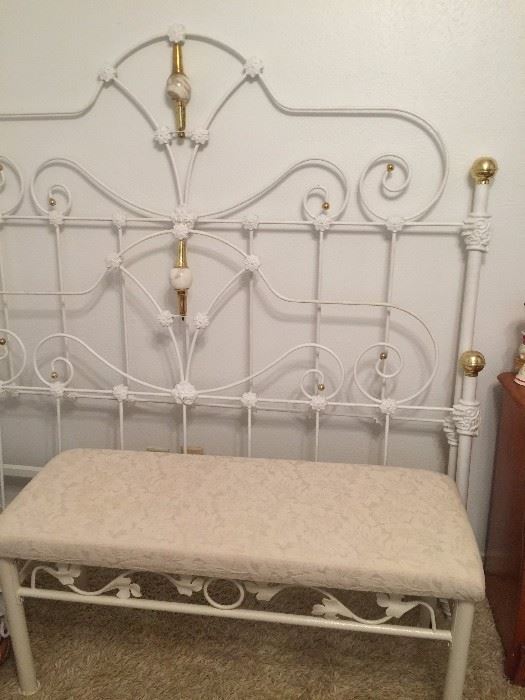 Iron bed and bench