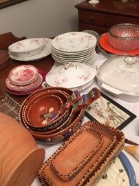 Mexican Pottery and French Haviland china