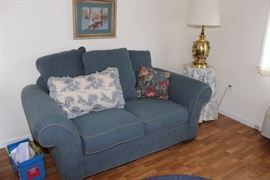 blue loveseat