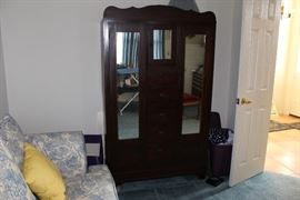 mirrored antique armoire