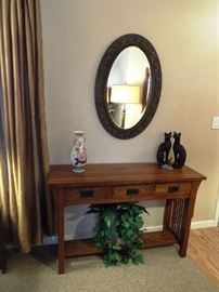 Mission oak sofa table