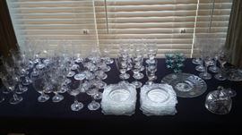 Lrg Set Beautiful hand cut crystal