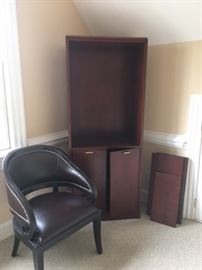 Office chair and bookcase