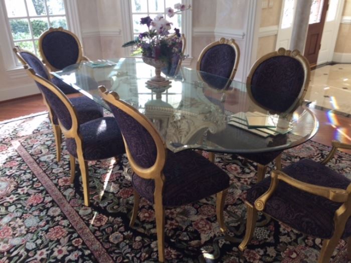 great glass top table and chairs