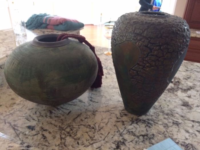 Large pottery vases